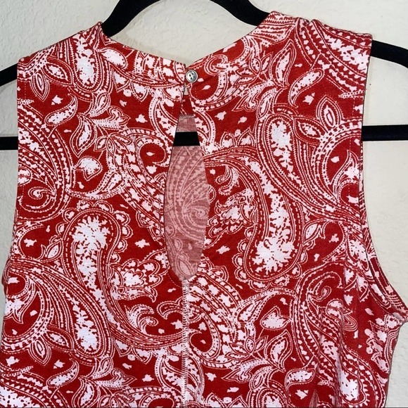 Simply Noelle Red and White Paisley Print Dress Size S/M - Picture 5 of 7